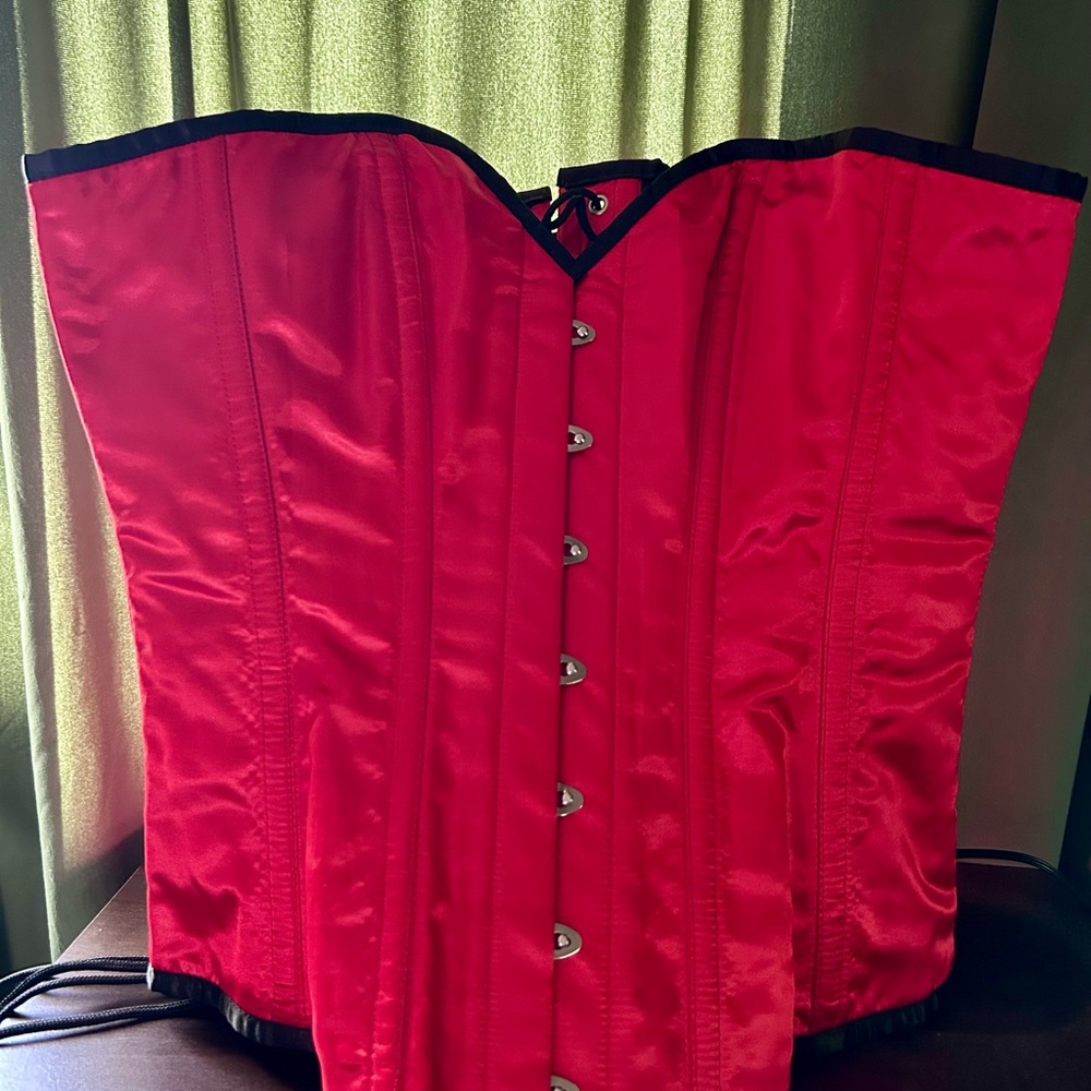 Plus Size Satin Steel Boned Corset